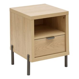 5five Simply Smart Mesita De Noche Alvo Rectangular, 39,5 X 40,5 Cm, Con 1 Caj&oacute;n, Color Beige - 5five