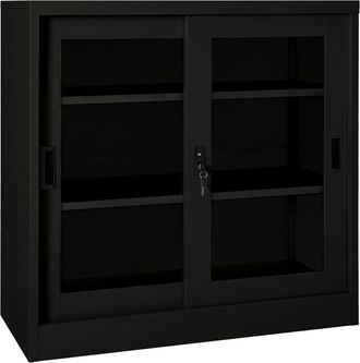 vidaXL Armario Con Puerta Corredera Acero Negro 90x40x90 Cm Vidaxl