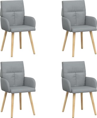 vidaXL Sillas De Comedor 4 Uds. Tela Gris Claro 60 X 56 X 96 Cm Vidaxl