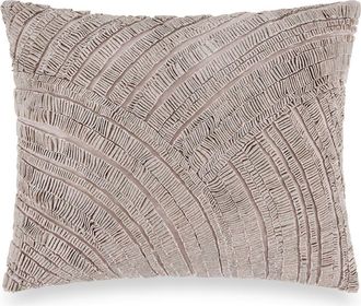 DKNY Foil Printed Pleated Cotton & Linen Accent Pillow in Pale Oyster at Nordstrom