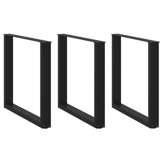 Berkfield Home Coffee Table Legs U-Shaped 3 pcs Black 80x(72-73) cm Steel
