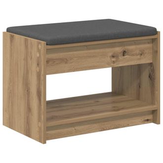 vidaXL Banco De Entrada Con Coj&iacute;n Roble Artesanal 63 X 38 X 45 Cm Vidaxl