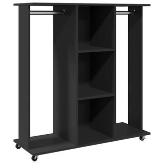 vidaXL Armario Con Ruedas Madera Ingenier&iacute;a Negro 102x38x110 Cm Vidaxl