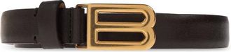 Balenciaga Bolero B Leather Belt - Accessories - Mujer - Marr&oacute;n - 100 CM