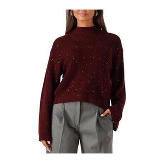 Beaumont Amsterdam Bordeaux Pullover voor Vrouwen - Dames - Ronde hals truien - Rood - XL - Katoen - Truien & Vesten