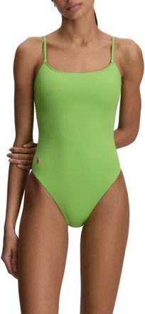Polo Ralph Lauren Kennedy Low Back One-Piece Swimsuit in Riviera Green at Nordstrom, Size X-Small