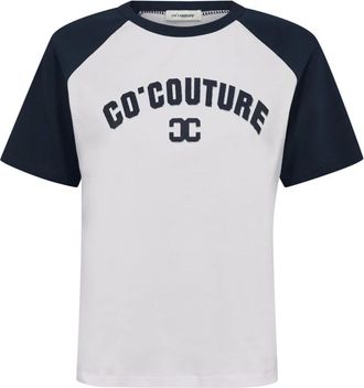 Co'Couture Tops, Dames, Veelkleurig, M, Katoen, Sportieve Block Tee met Slimme Print