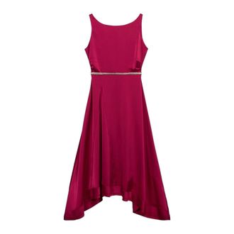 Oltre Kleedjes, Dames, Roze, M, Satijn, Lange satijnen jurk met juwelen riem