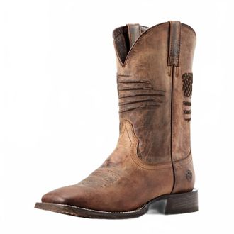 Ariat Mens Circuit Patriot Cowboy Boot In Weathered Tan