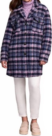 Tribal Tweed Plaid Shacket In Vintage Lilac