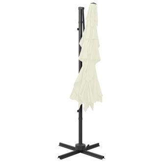 Berkfield Home Harmful 4-Tier Parasol with Aluminium Pole Sand 250x250 cm in Beige