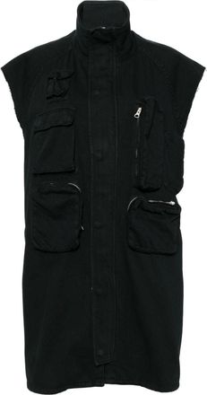 Maison Margiela multi-pocket zip-up vest - women - Cotton - 42 - Black