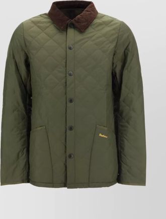 Barbour quilted ribbed collar jacket