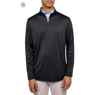 Con.Struct Regular Fit Melange Recycled Performance Quarter Zip in Black at Nordstrom, Size Xxx-Large