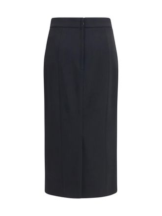 Dolce & Gabbana Stretch Wool Pencil Skirt - Black
