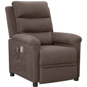 vidaXL Vidaxl - Sill&oacute;n De Masaje El&eacute;ctrico Tela Gris Taup&eacute;