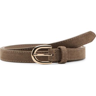 Mango Suede Belt in Medium Brown at Nordstrom