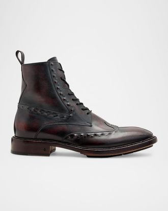 John Varvatos Mens Fleetwood Ghost Stud Leather Boots