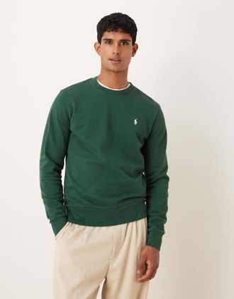 Polo Ralph Lauren Icon - Felpa in maglia doppia verde scuro con logo