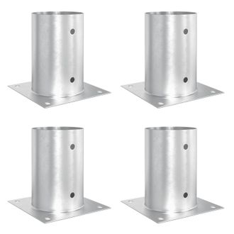 vidaXL Ancla De Tierra Redonda 4 Pcs Plateado 15 X 15 X 15 Cm Metal Vidaxl