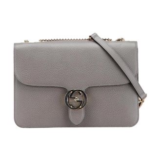 Gucci Pre-owned Leren Schoudertas - Dames - Pre-owned - Grijs - Maat: ONE Size Leer