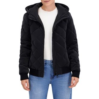 Ookie & Lala Carbon Stadium Hooded Puffer Jacket in Black at Nordstrom Rack, Size X-Small