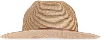 Emporio Armani Geweven fedora-hoed van raffia - Dames - Hoeden - Beige - 57 CM - Accessoires