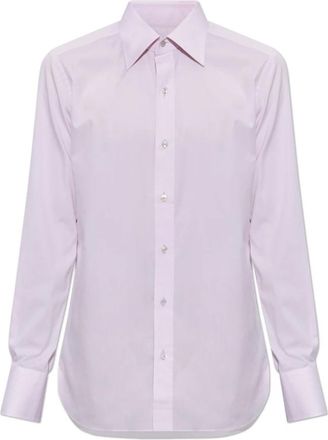 Tom Ford Poplin Slim Fit Overhemd - Heren - Zakelijke Overhemden - Roze - 2XL - Katoen - Overhemden