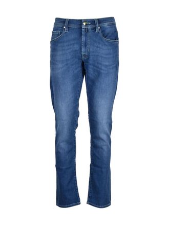 Sartoria Tramarossa Blue Cotton Elastomultiester Elastane Men Jeans