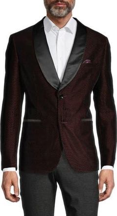 Soul of London Shawl Collar Two Button Tuxedo Jacket in Burgundy at Nordstrom Rack, Size 38