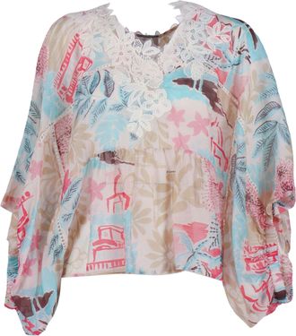 Ermanno Scervino Pastel Lace Abstract Blouse