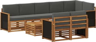 vidaXL Conjunto De Sof&aacute;s De Exterior 8 Uds. Natural Y Antracita Vidaxl