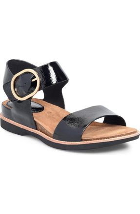 S&ouml;fft Bali Sandals Womens Black Patent Leather Adjustable Strap RHS9302