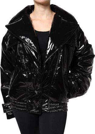 Dolce & Gabbana Womens Black Polyester Button Down Blouson Jacket Pu Clothing