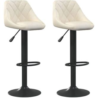 vidaXL Bar Stools 2 pcs Cream Velvet Vidaxl
