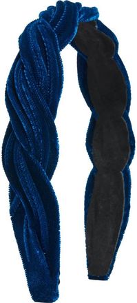 Tasha Pleated Velvet Headband in Navy at Nordstrom