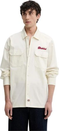 Dickies Lewistown Werkshirt met Lange Mouwen - Heren - Casual Overhemden - Wit - S - Katoen - Overhemden