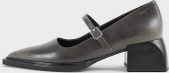 Vagabond Womens Vivian Mary Jane Pumps In Dark Grey Brush-Off Leather