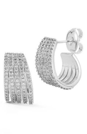 Glaze Jewelry Cubic Zirconia Caged Hoop Earrings in Silver at Nordstrom Rack