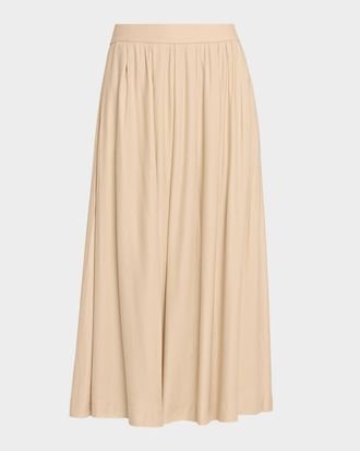 PESERICO Viscose-Wool Circle Midi Skirt