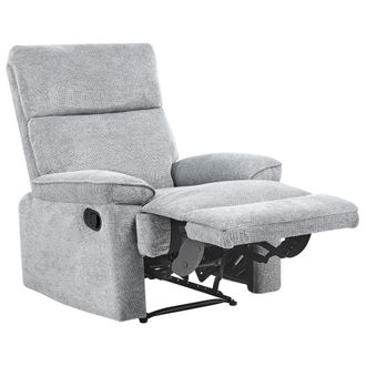 Beliani Beliani - Sill&oacute;n Tapizado En Poli&eacute;ster Con Reposapi&eacute;s Estilo Moderno Gris Everton