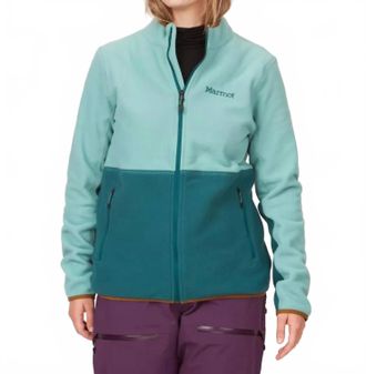 Marmot Rocklin Full Zip Fleece Jacket In Blue Agave/dark Jungle
