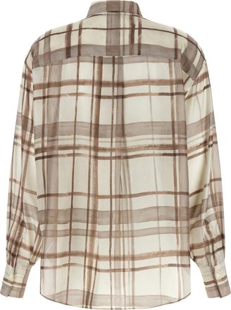 Brunello Cucinelli Womens Beige Silk Blouse