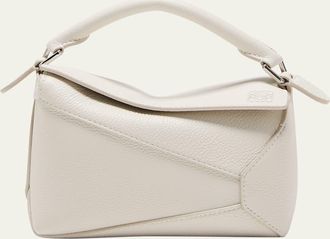 Loewe Puzzle Edge Mini Top-Handle Bag in Grained Leather