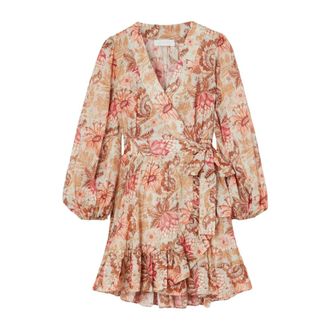 Zimmermann Wrap Dresses, female, Multicolor, Size: XS Daylight Mini Wrap Frill Dress