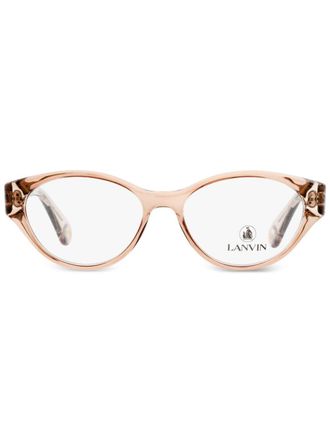 Lanvin oval-frame glasses - women - Plastic - One Size - Pink