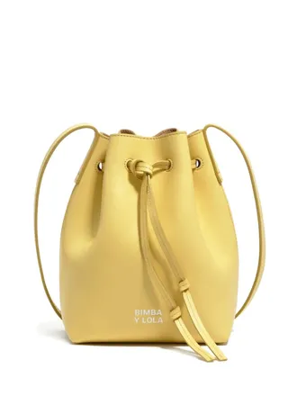 Bimba & Lola leather drawstring-closure bucket bag - Yellow