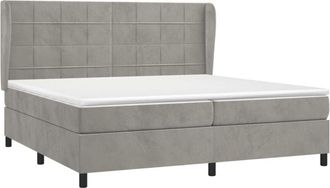 vidaXL Vidaxl - Cama Box Spring Con Colch&oacute;n Terciopelo Gris Claro 200x200 Cm