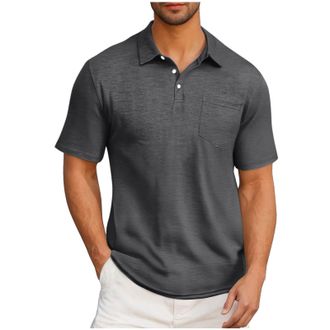 Generic Polo Shirt Mens Short Sleeve Polo Shirt with Chest Pocket Casual Golf Polo Shirts Regular Fit Sport Casual T-Shirt Men Oversized T-Shirt Golf T-Shirt 