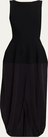Proenza Schouler Sukki Sleeveless Draped Cocoon Midi Dress